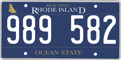 RI license plate 989582