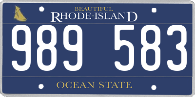 RI license plate 989583