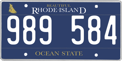 RI license plate 989584