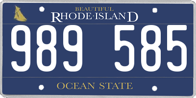 RI license plate 989585