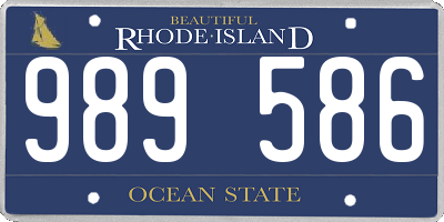 RI license plate 989586