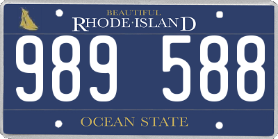 RI license plate 989588