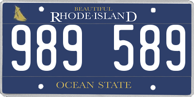 RI license plate 989589