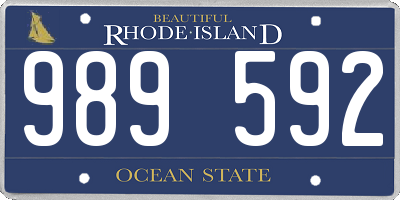 RI license plate 989592