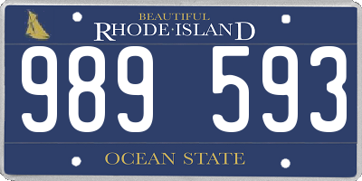 RI license plate 989593