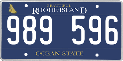 RI license plate 989596