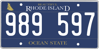 RI license plate 989597