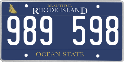 RI license plate 989598