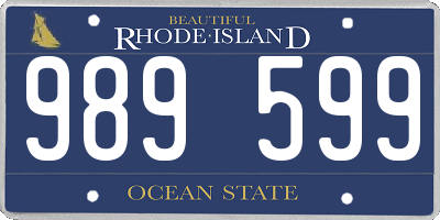 RI license plate 989599