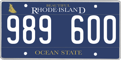 RI license plate 989600