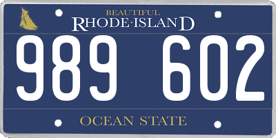 RI license plate 989602