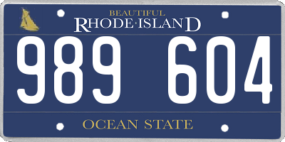 RI license plate 989604