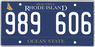 RI license plate 989606
