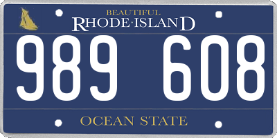 RI license plate 989608