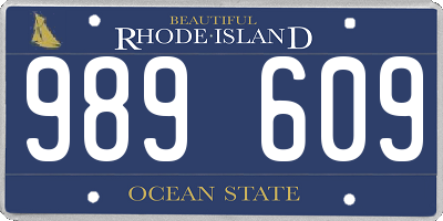 RI license plate 989609