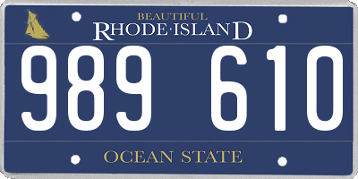 RI license plate 989610