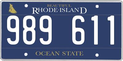 RI license plate 989611