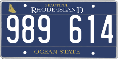 RI license plate 989614