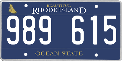 RI license plate 989615