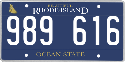 RI license plate 989616
