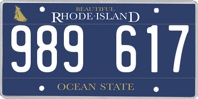 RI license plate 989617