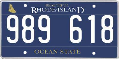 RI license plate 989618