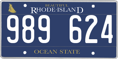 RI license plate 989624