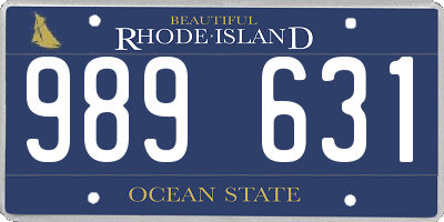 RI license plate 989631