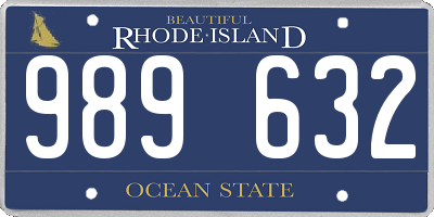 RI license plate 989632