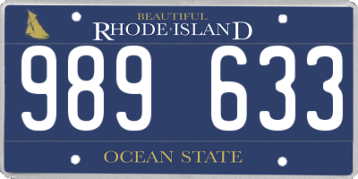 RI license plate 989633