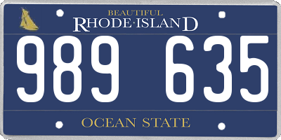 RI license plate 989635
