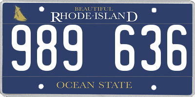 RI license plate 989636