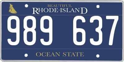 RI license plate 989637