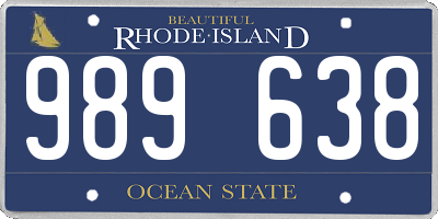 RI license plate 989638