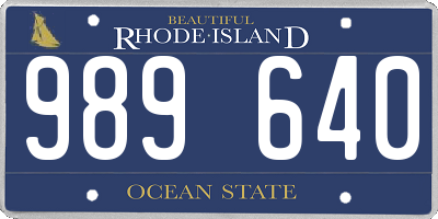 RI license plate 989640