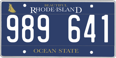 RI license plate 989641