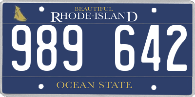 RI license plate 989642