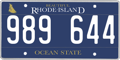 RI license plate 989644