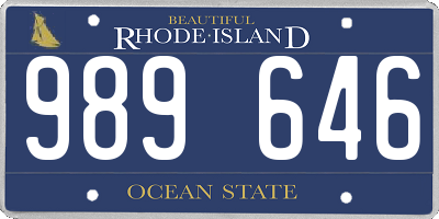 RI license plate 989646