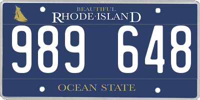 RI license plate 989648