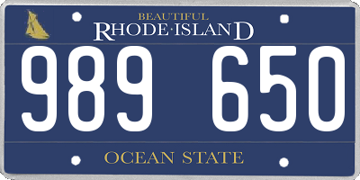 RI license plate 989650