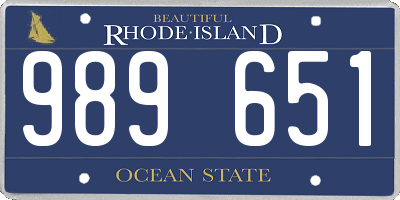 RI license plate 989651