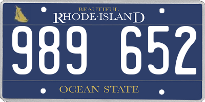 RI license plate 989652