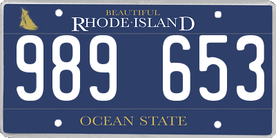 RI license plate 989653