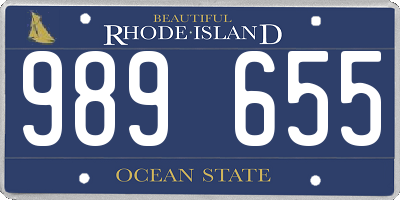 RI license plate 989655