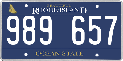 RI license plate 989657