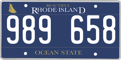 RI license plate 989658