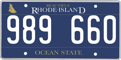 RI license plate 989660