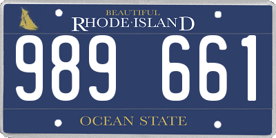 RI license plate 989661