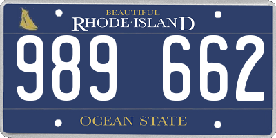 RI license plate 989662